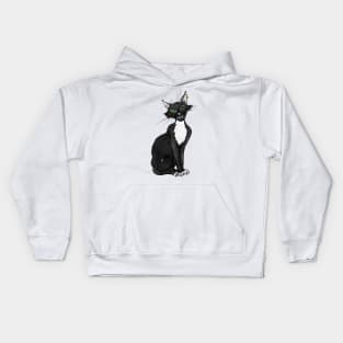 Green Eyed Creepy Cat Kids Hoodie